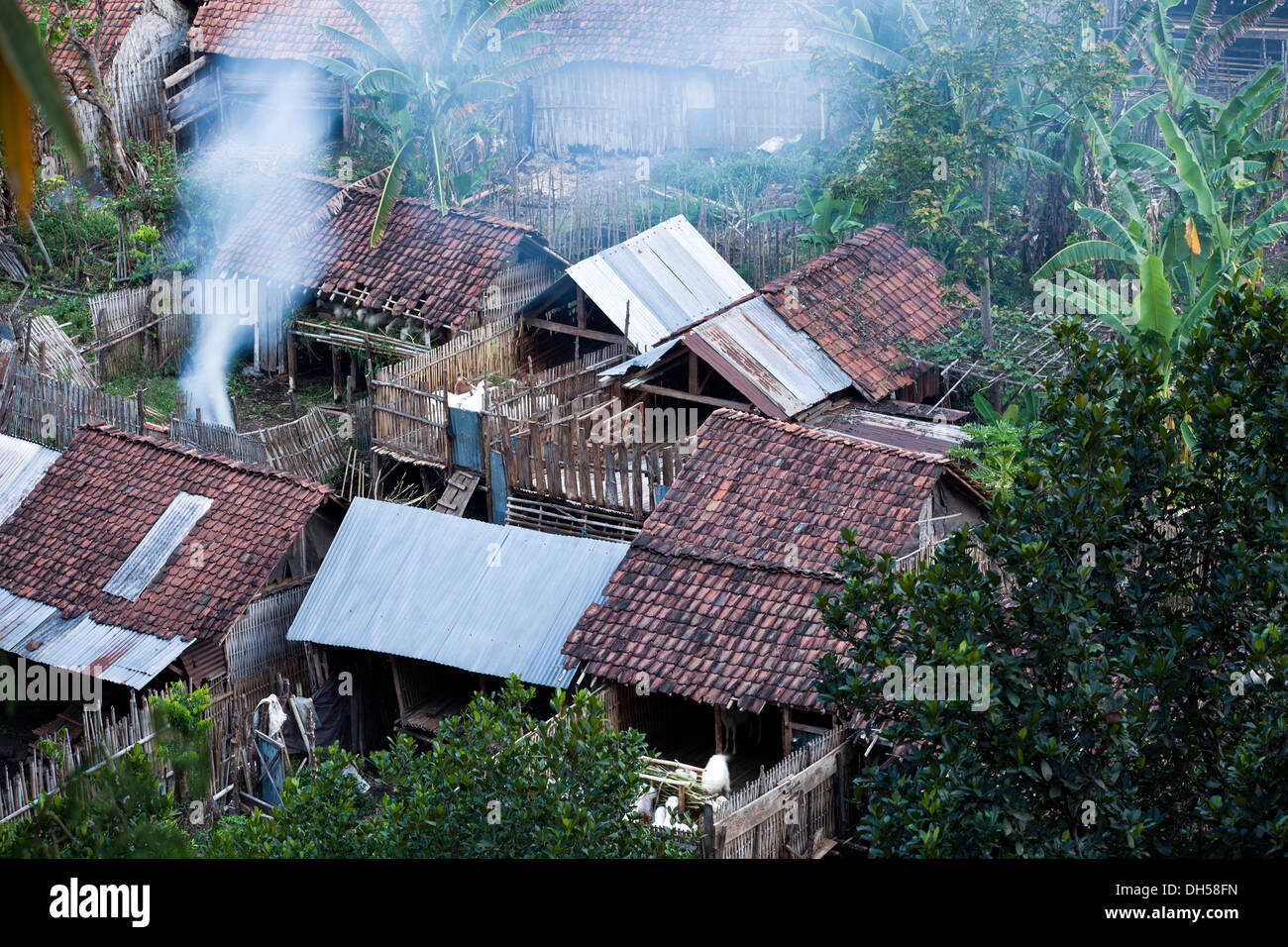 Indonesische Dorf von oben, Java, Indonesien Stockfoto