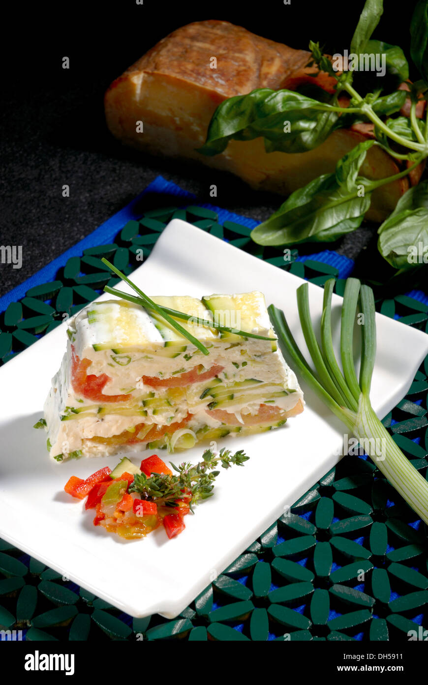 Zucchini-terrine Stockfoto