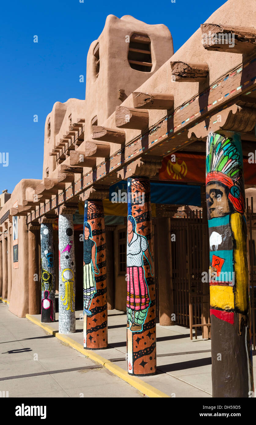 Santa Fe Native Museum für zeitgenössische Kunst, Kathedrale Platz, Santa Fe, New Mexico, USA Stockfoto