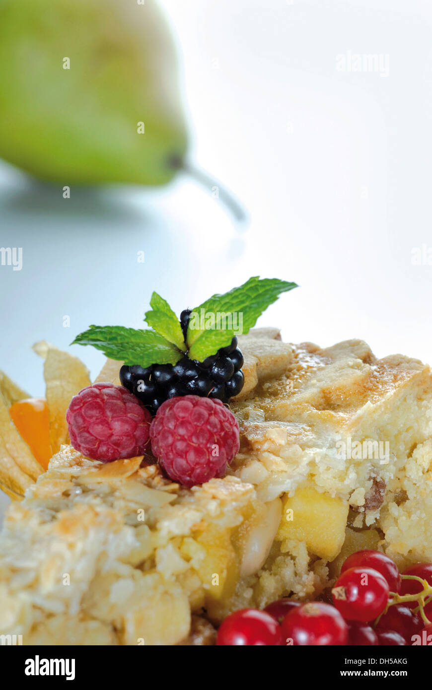 Apfel-Birnen Kuchen Stockfoto