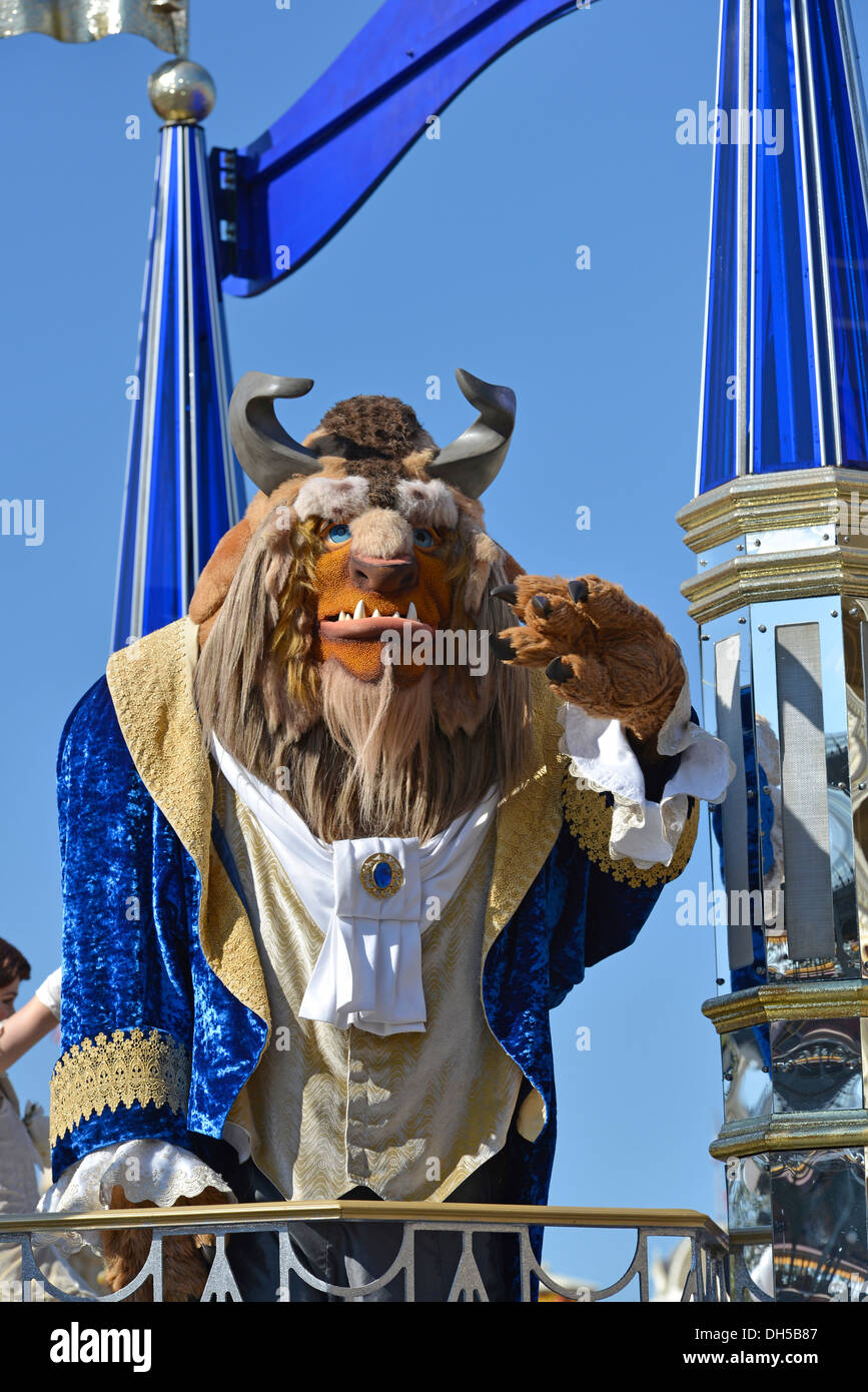 Beast von Schönheit und das Tier, Disney-Figur, Magic Kingdom, Disneyworld, Orlando Florida Stockfoto