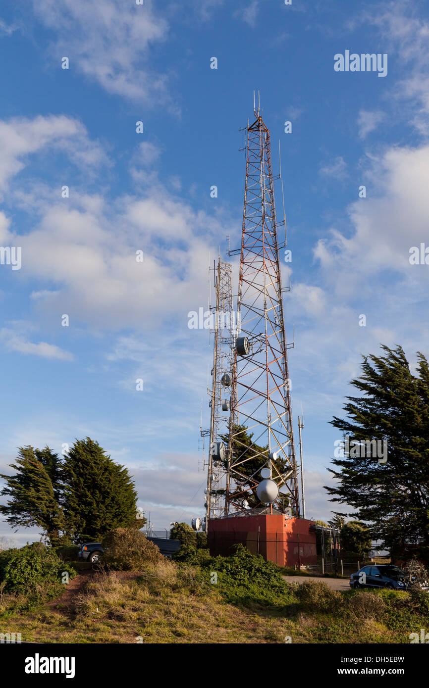Handy-Handy-Antennenmasten - San Francisco, Kalifornien, USA Stockfoto