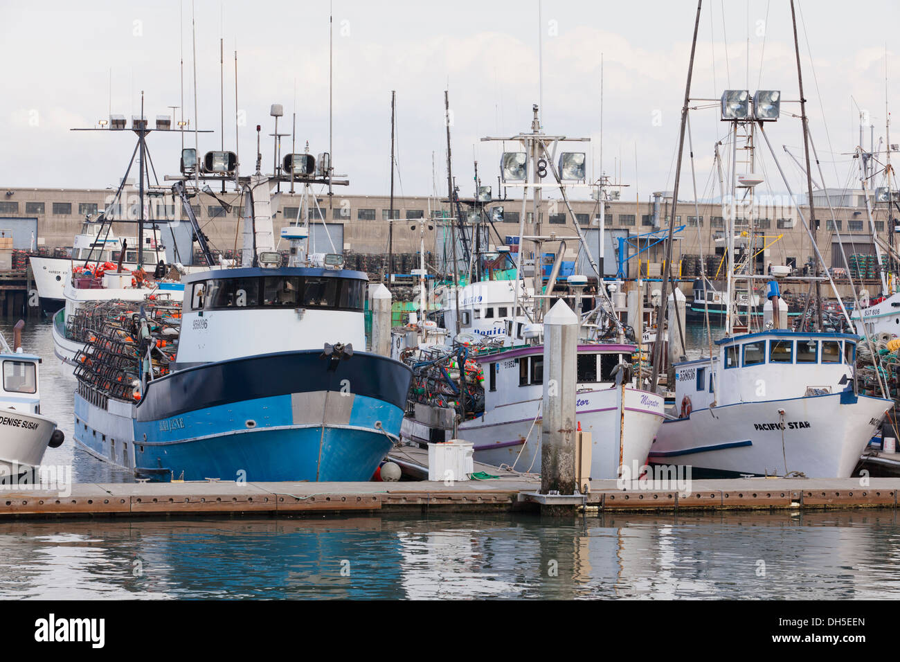 Crabbing Boote angedockt an Fishermans Wharf - San Francisco, Kalifornien, USA Stockfoto