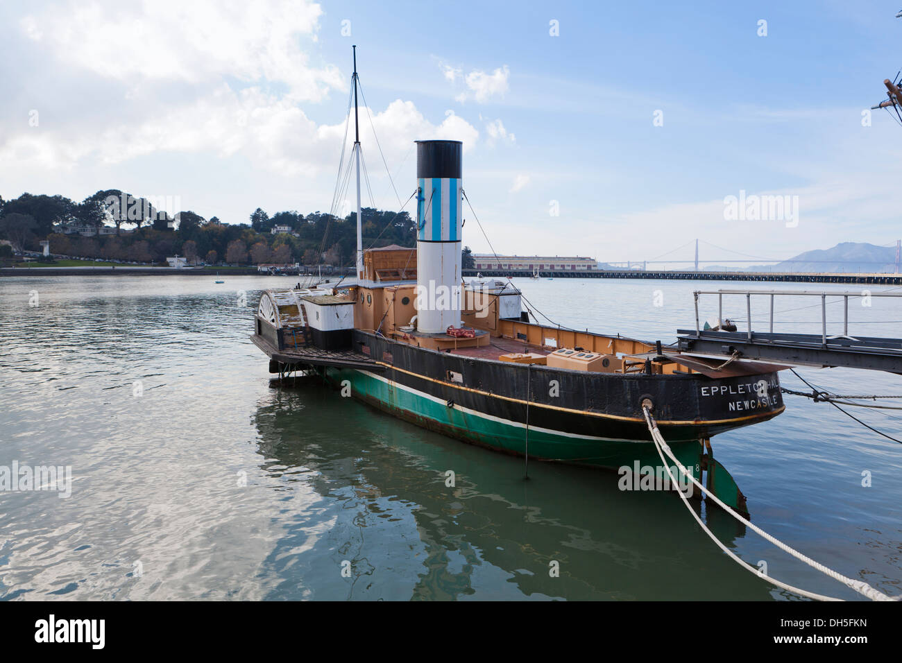 Eppleton Hall Schlepper angedockt am Hyde Street Pier - San Francisco, Kalifornien, USA Stockfoto