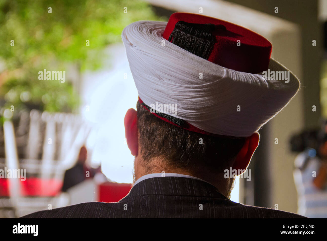 Kopfschmuck aus einem sunnitischen geistlichen, Mufti, Beirut, Libanon Stockfoto