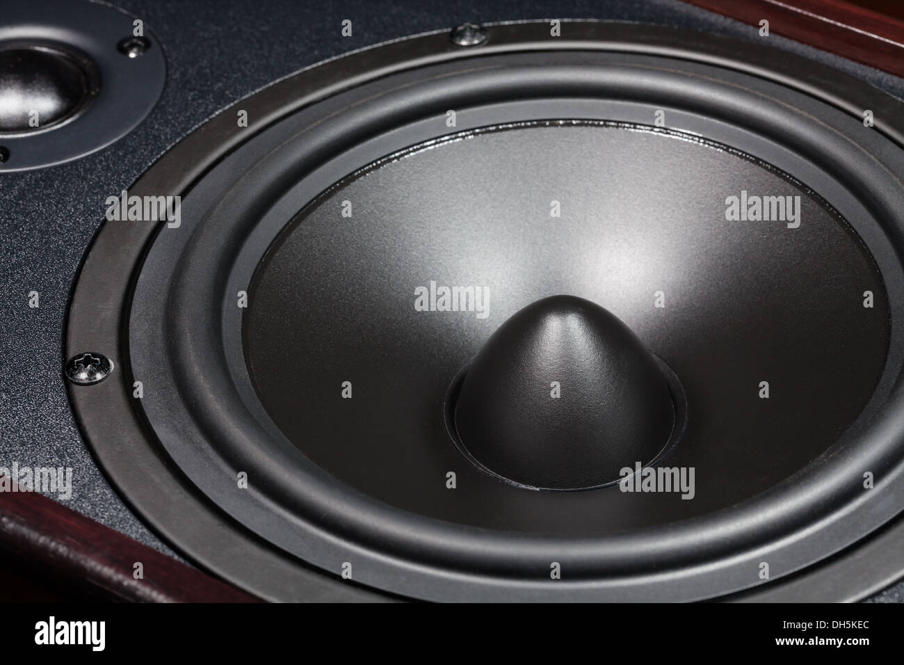 Lautsprecher Closeup klassische glänzend schwarz Stockfoto