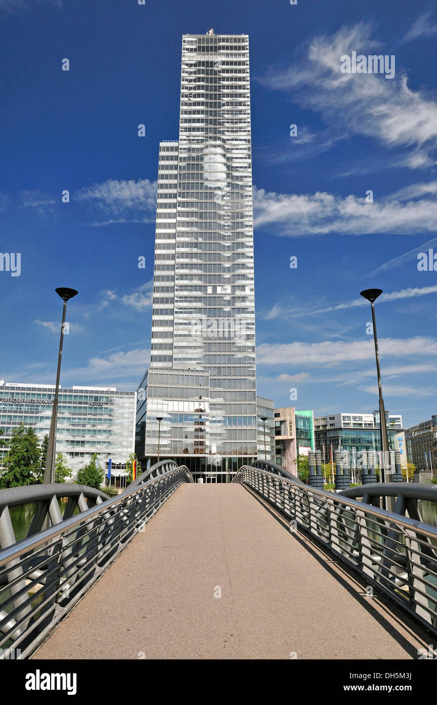 KoelnTurm, Köln Turm, ein Bürohochhaus, MediaPark, Köln, Nordrhein-Westfalen Stockfoto