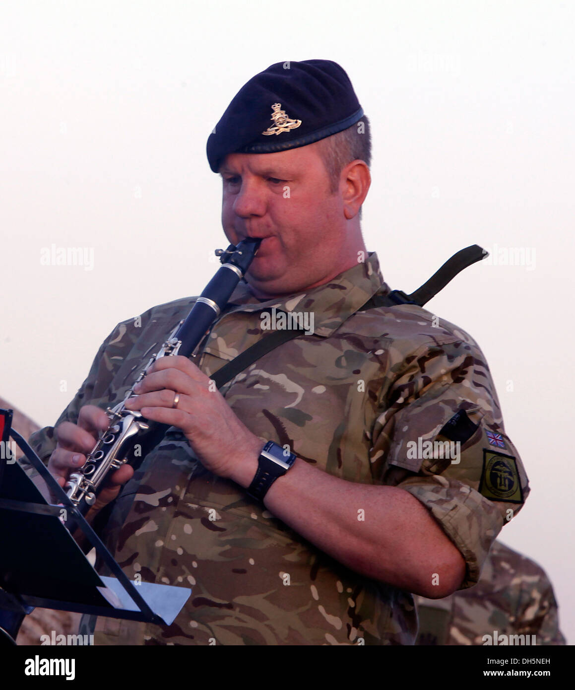 Royal Marines und Marines mit Marine Aircraft Wing II (vorwärts) feiern den 349. Geburtstag der Royal Marines Camp Leatherneck, Afghanistan 28 Oktober. Stockfoto