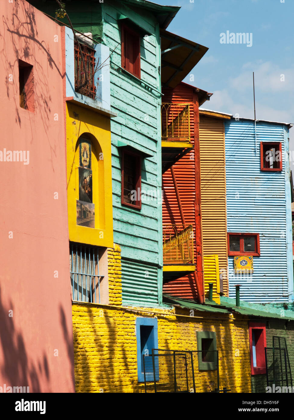 La Boca farbenfrohen Gebäuden in Caminito Street Buenos Aires Argentinien Stockfoto