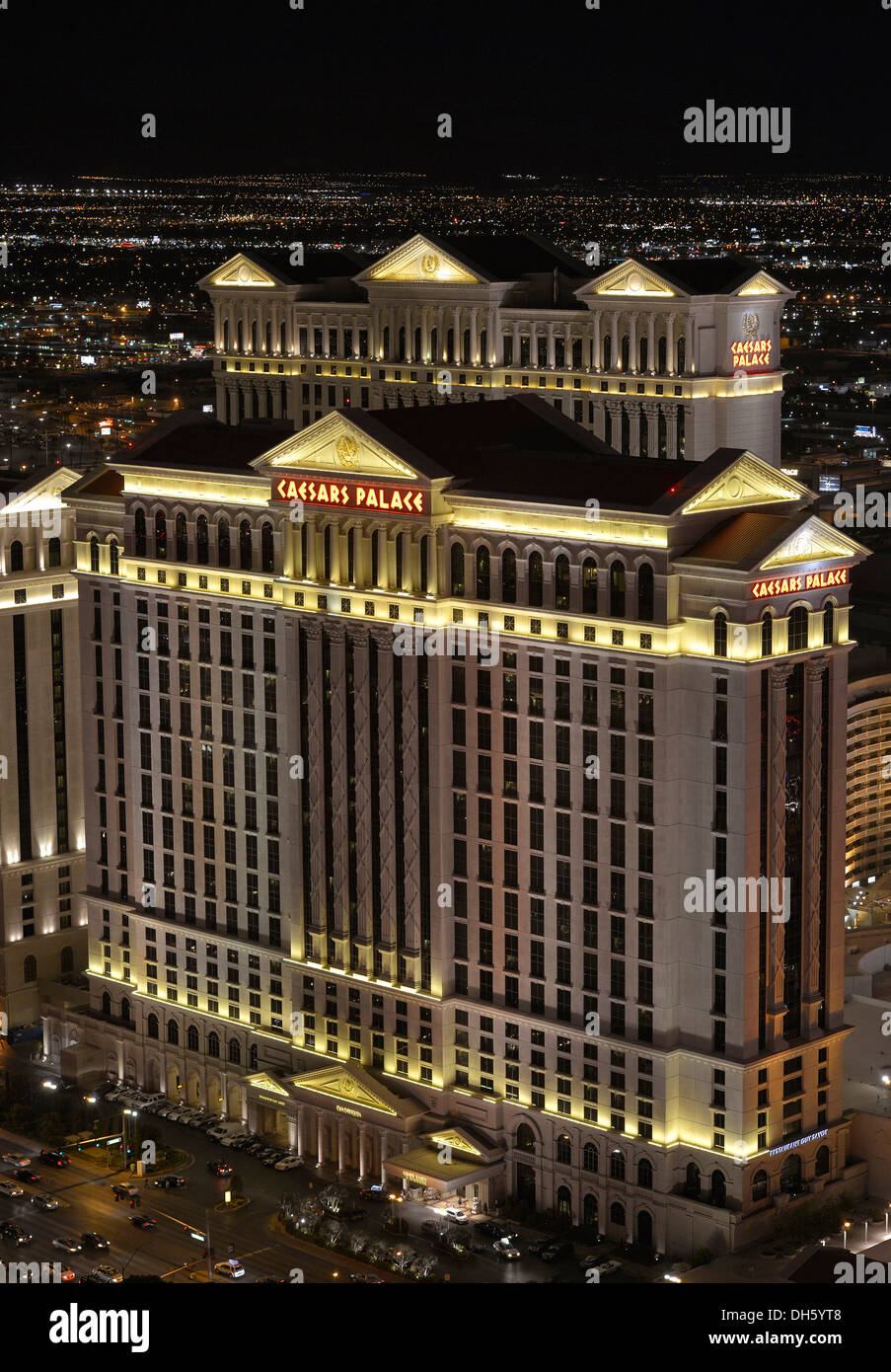 Caesars Palace, Luxus-Hotel und Casino, bei Nacht, Las Vegas, Nevada, Vereinigte Staaten von Amerika, USA Stockfoto