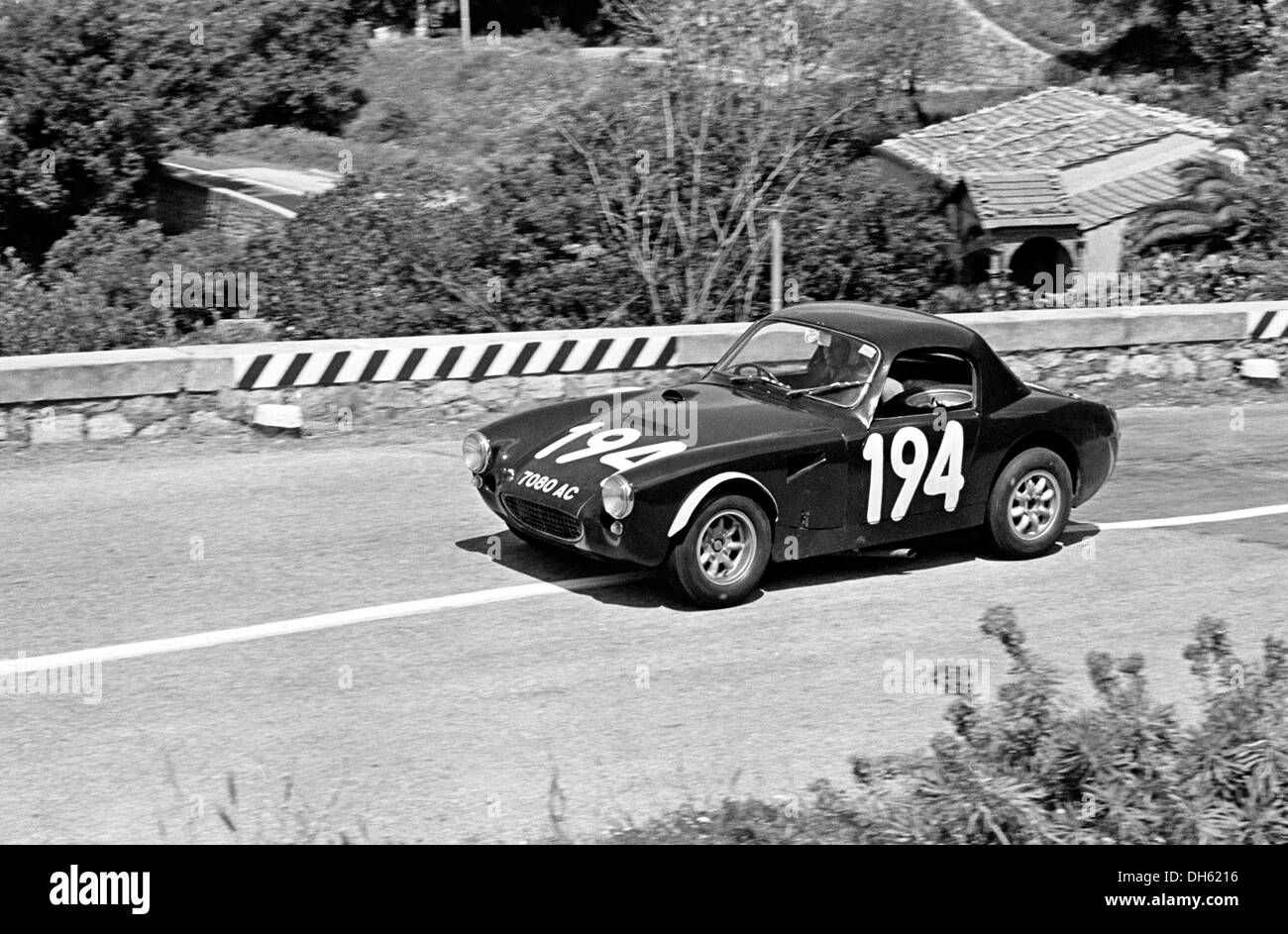 Harry Martin-Jack Wheelers Austin Healey Sebring Sprite Coupe. Targa Florio auf Sizilien 8. Mai 1966. Stockfoto