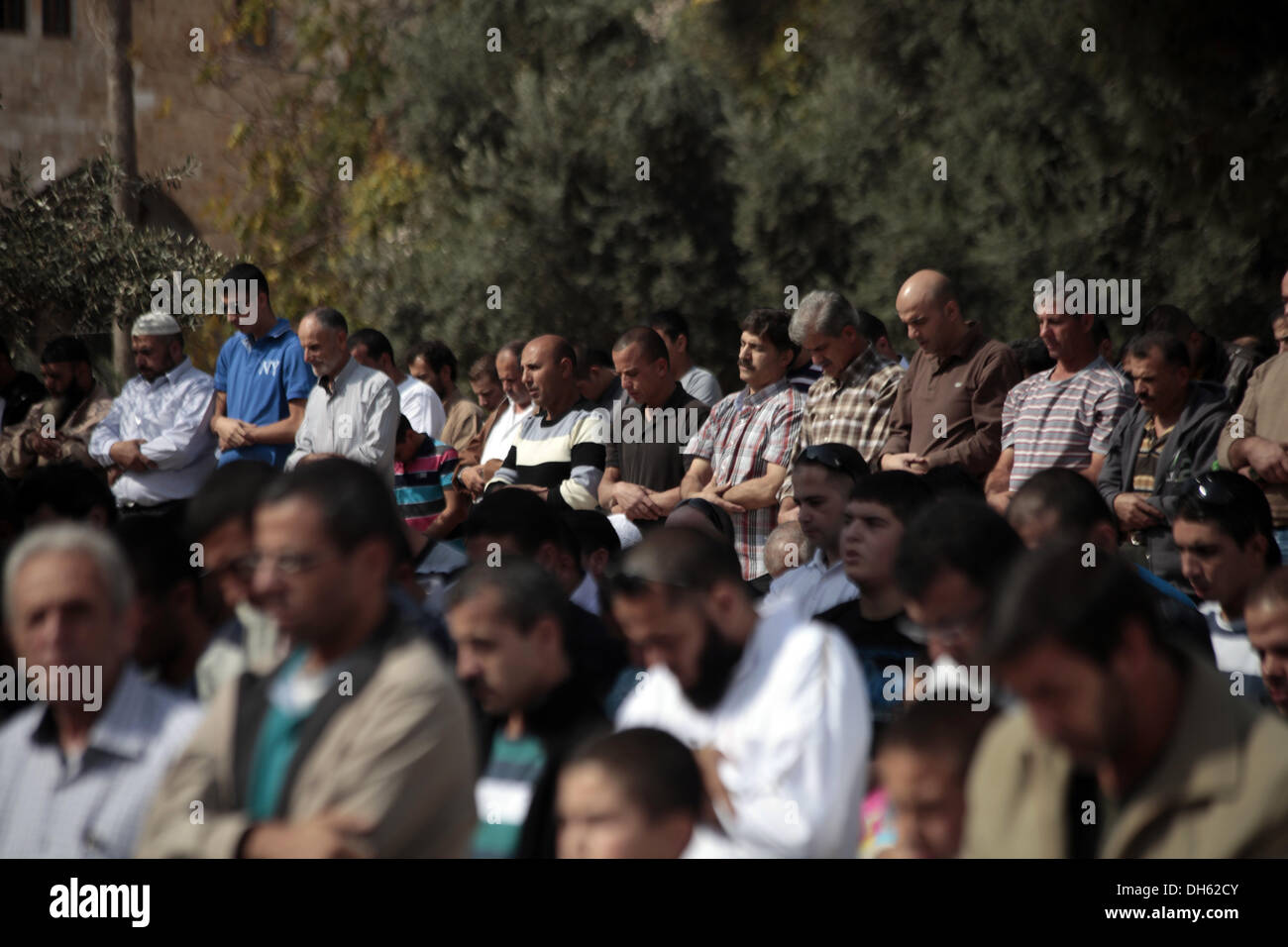 1. November 2013 - Jerusalem, Israel - Freitagsgebete an der Al-Aqsa Moschee in Jerusalem, am 1. November 2013... Foto: Saeed Qaq/NurPhoto (Credit-Bild: © Saeed Qaq/NurPhoto/ZUMAPRESS.com) Stockfoto