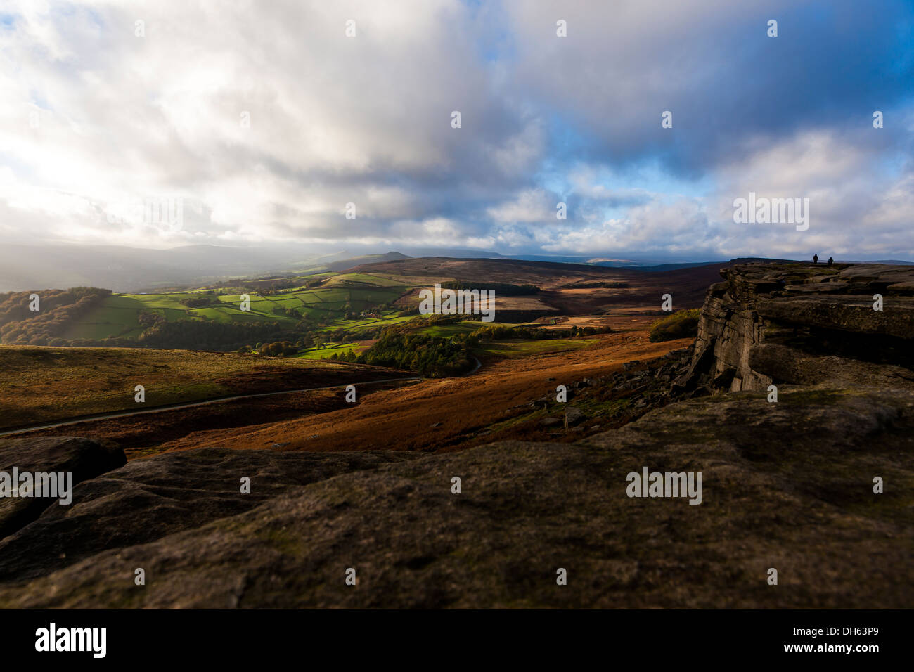 Peak District Derbyshire Stanage Edge England UK Stockfoto