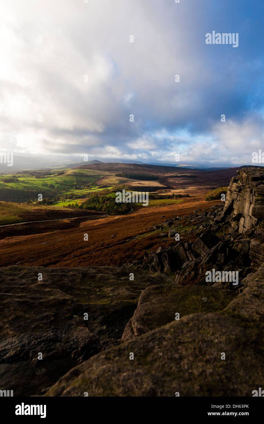 Peak District Derbyshire Stanage Edge England UK Stockfoto