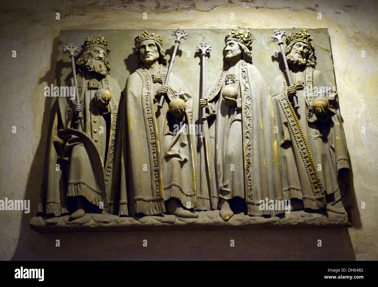 Grab der Salier, Krypta, größte romanische Säulenhalle Europas, Dom zu Speyer, der Kaiserdom Stockfoto