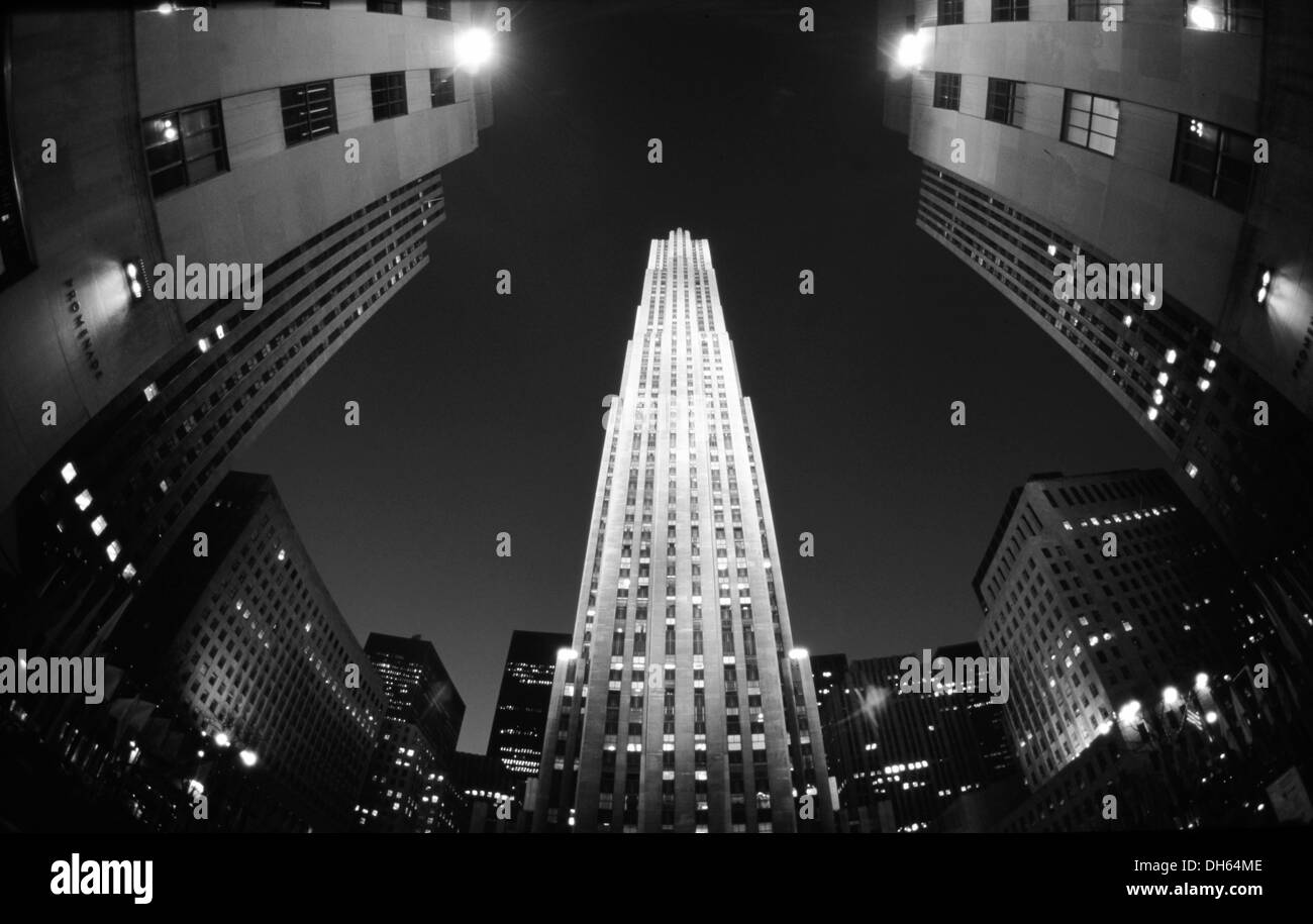 Rockefeller Center, historische Fotografie, Manhattan, New York City, New York, Vereinigte Staaten Stockfoto
