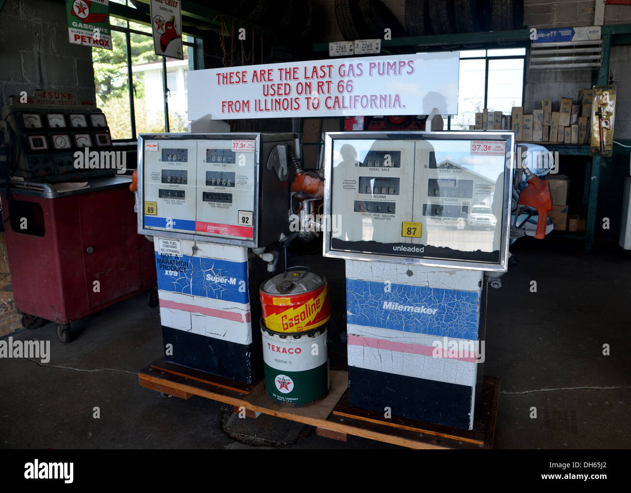 Ambler Texaco-Tankstelle in Dwight, Illinois, entlang der historischen Route 66 Stockfoto
