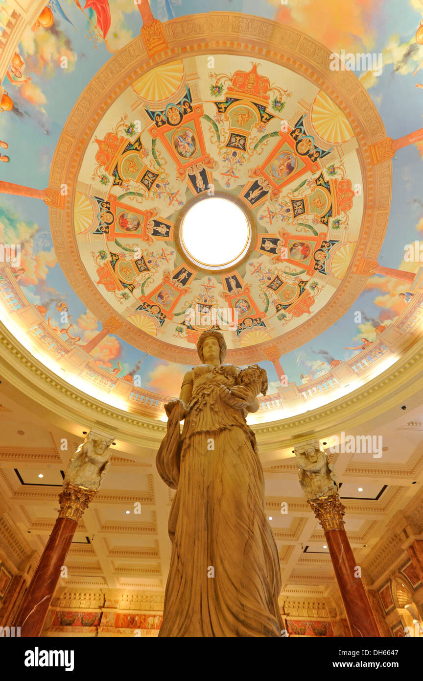 Interieur, Dome, Forum Shops, Luxushotel, Casino, Caesars Palace, Las Vegas, Nevada, Vereinigte Staaten von Amerika Stockfoto