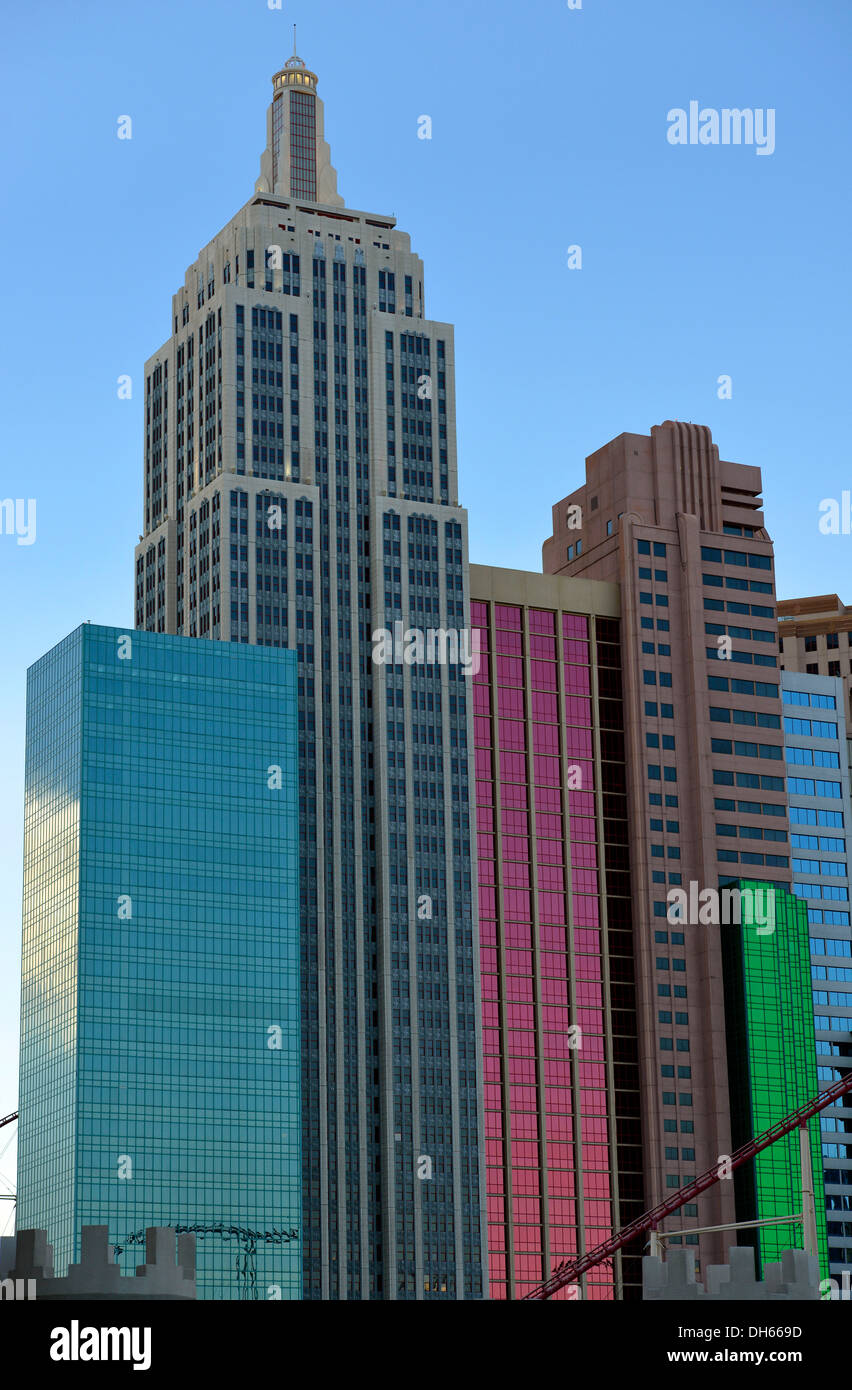 Replik von the Empire State Building, New York New York Hotel Casino, Las Vegas, Nevada, Vereinigte Staaten Stockfoto