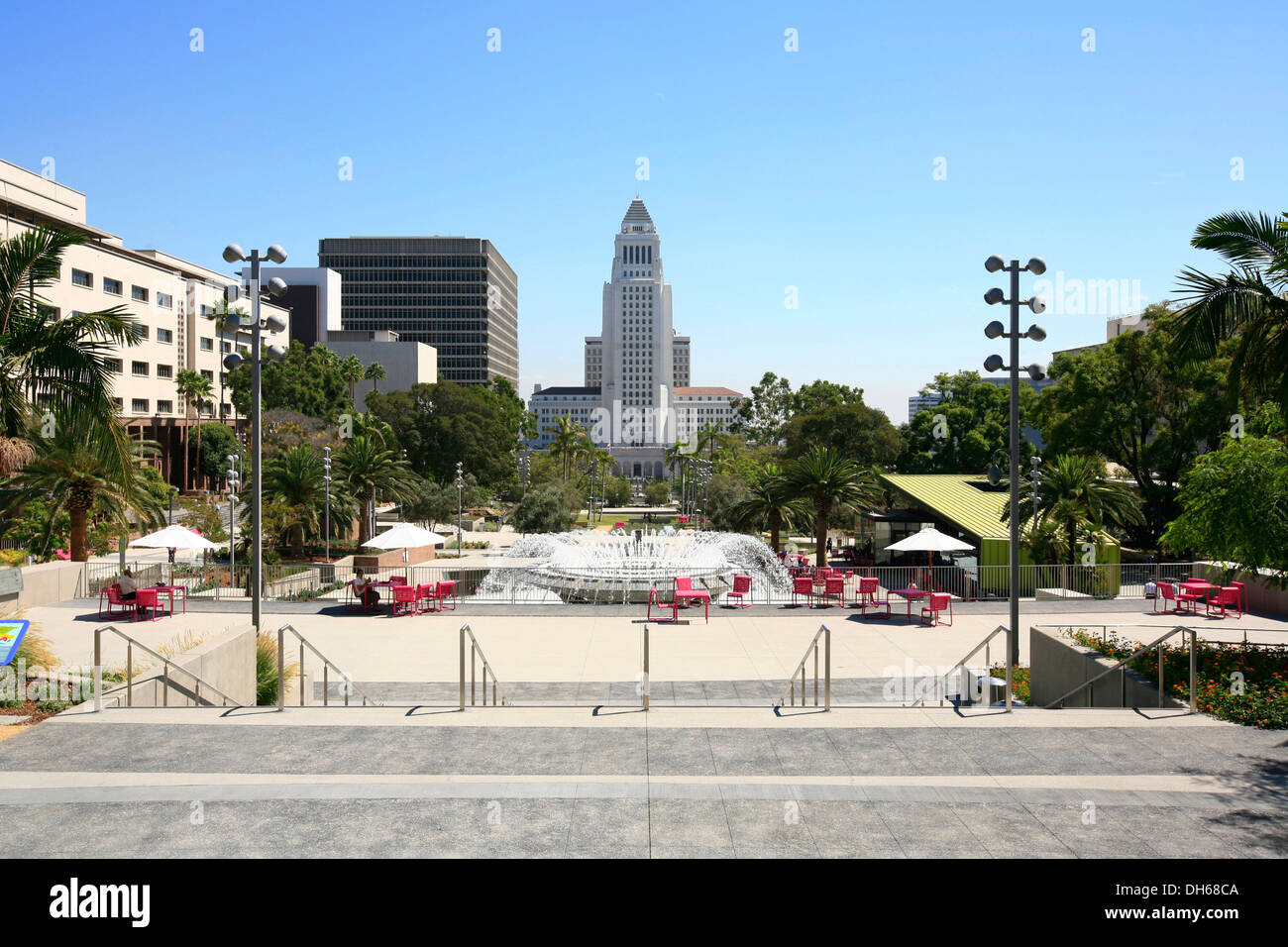 LA-Rathaus von Grand Park in der Innenstadt, South Grand Avenue, Los Angeles, Kalifornien, USA Stockfoto