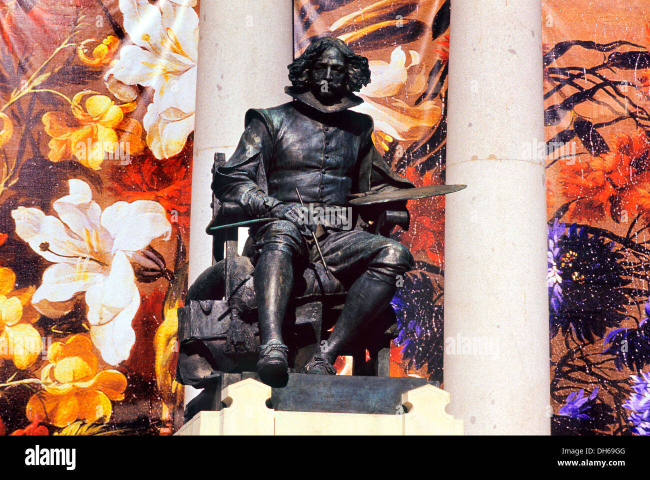 Skulptur, spanischen Malers Diego Velázquez außerhalb des Museo del Prado, Madrid, Spanien, Europa Stockfoto