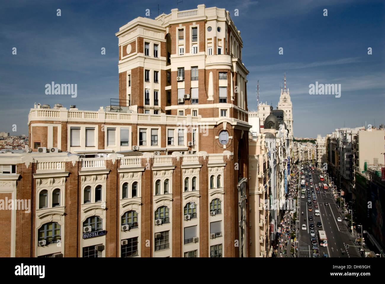 Presse-Palast, Palacio De La Prensa auf der Gran Via Straße, Madrid, Spanien, Europa Stockfoto
