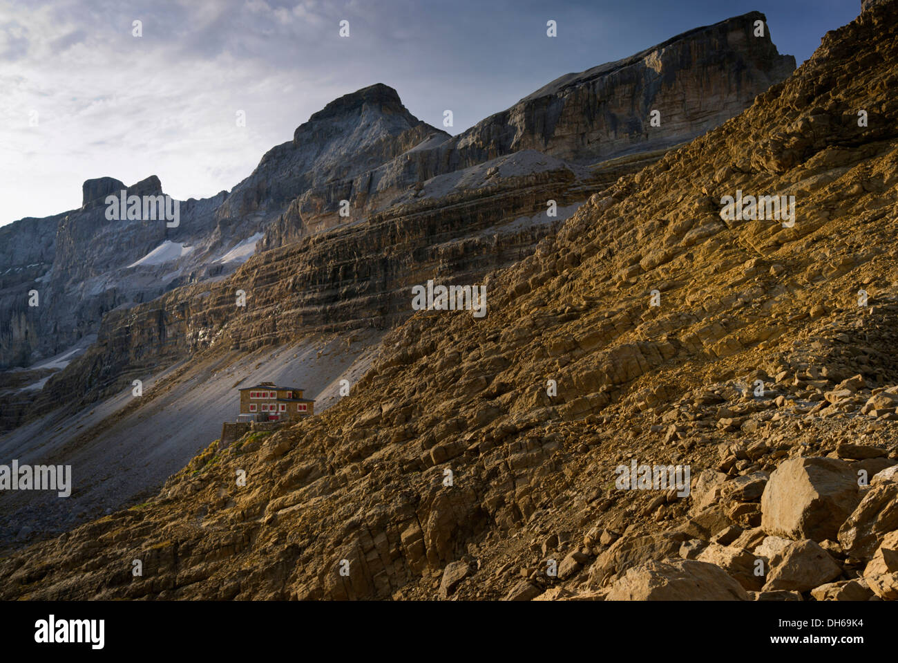 Refugio Breche de Roland, Parc National des Pyrénées, Hautes - Pyrenäen, Frankreich, Europa, publicground Stockfoto