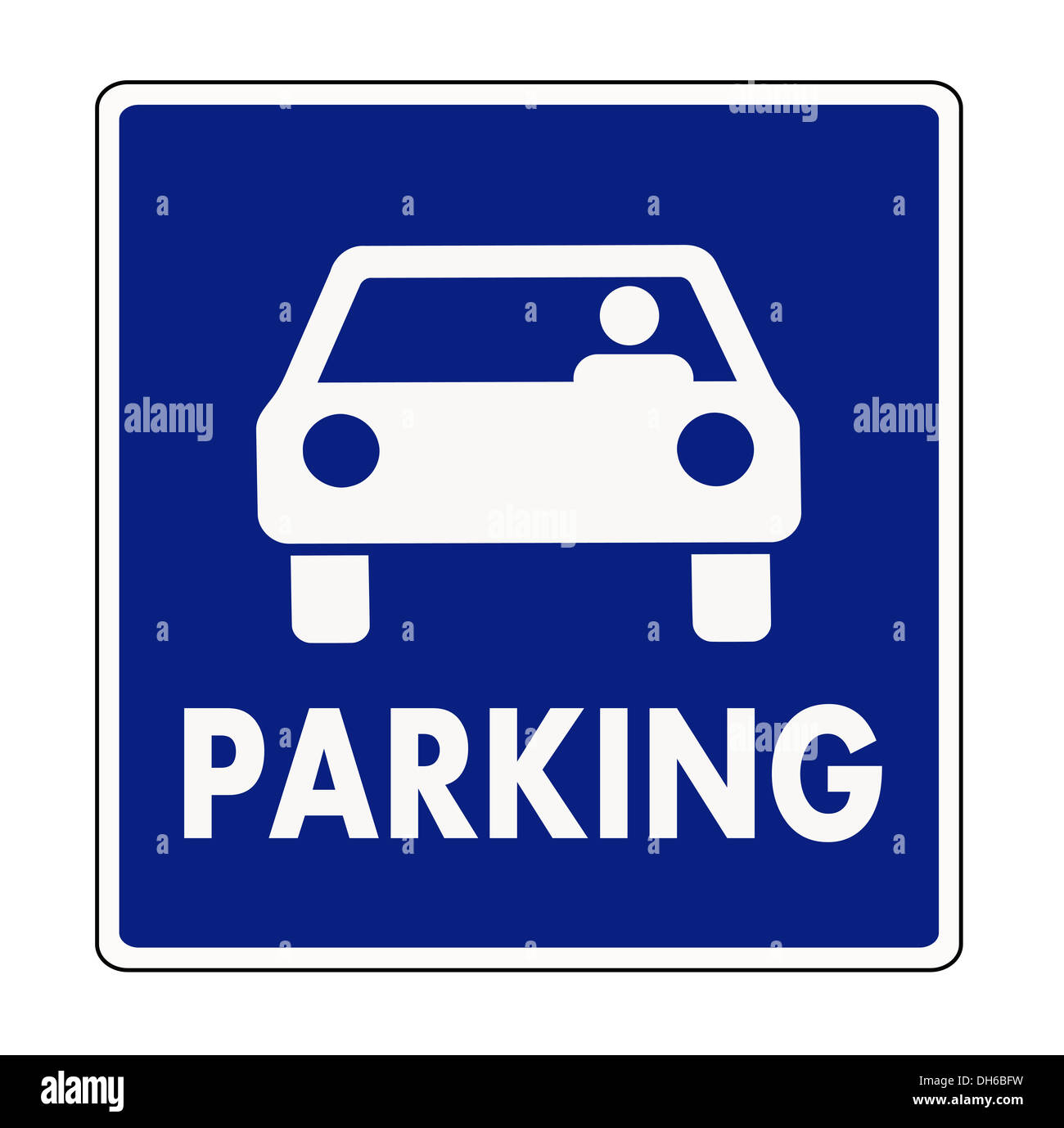 Autocar Parkplatz Schild Stockfoto