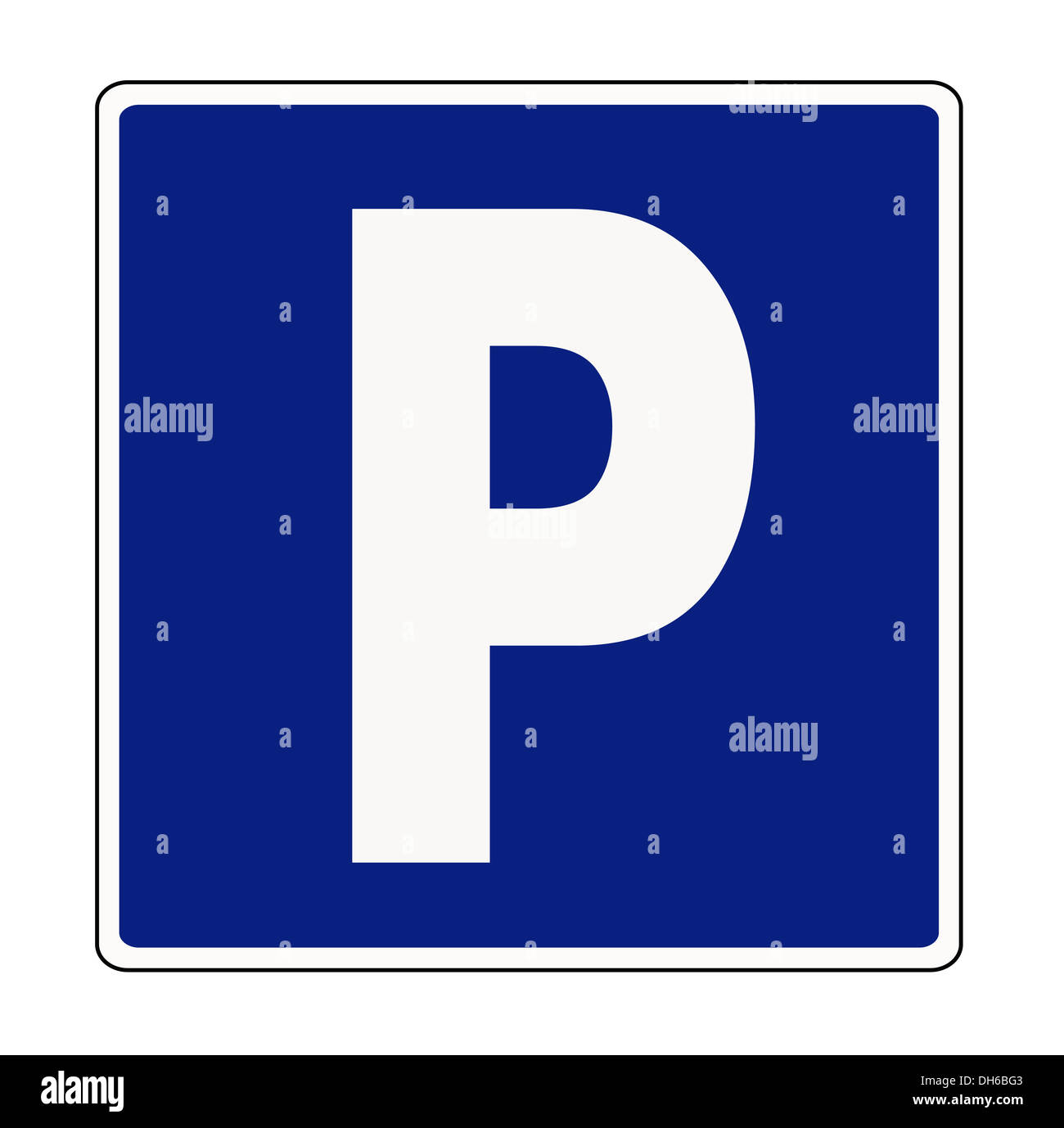 Autocar Parkplatz Schild Stockfoto