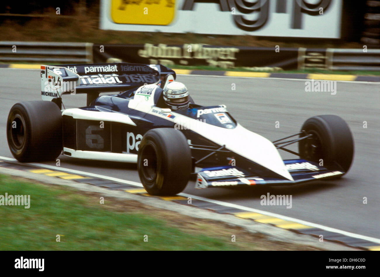 Riccardo Patrese fahren die Meisterschaft gewinnen BT52 Brabham BMW, British GP, England 16. Juli 1983. Stockfoto