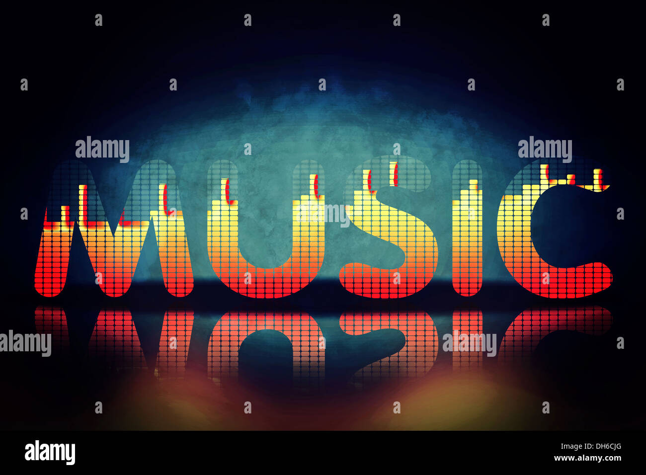 Musik-Buchstaben mit Equalizer-Effekte Stockfoto
