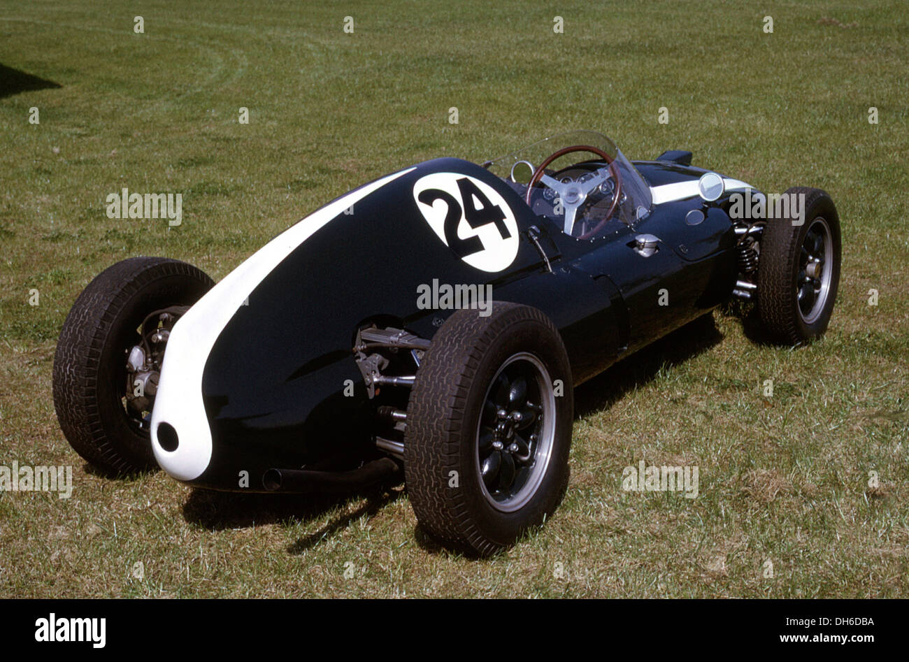 Cooper-Climax T51, Donington Park, Melbourne Loop ca. 1978 während der Tests von Phil Hill für Straße und Rennstrecke magazine Australia. Stockfoto