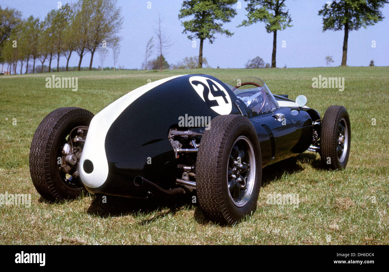 Cooper-Climax T51, Donington Park, Melbourne Loop ca. 1978 während der Tests von Phil Hill für Straße und Rennstrecke magazine Australia. Stockfoto