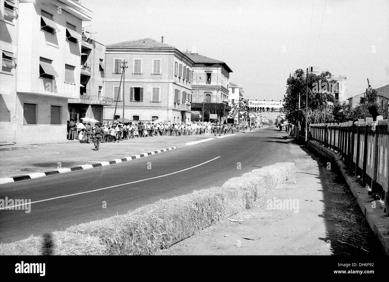 Die leeren Schaltung beim GP von Pescara, Italien 1957. Stockfoto