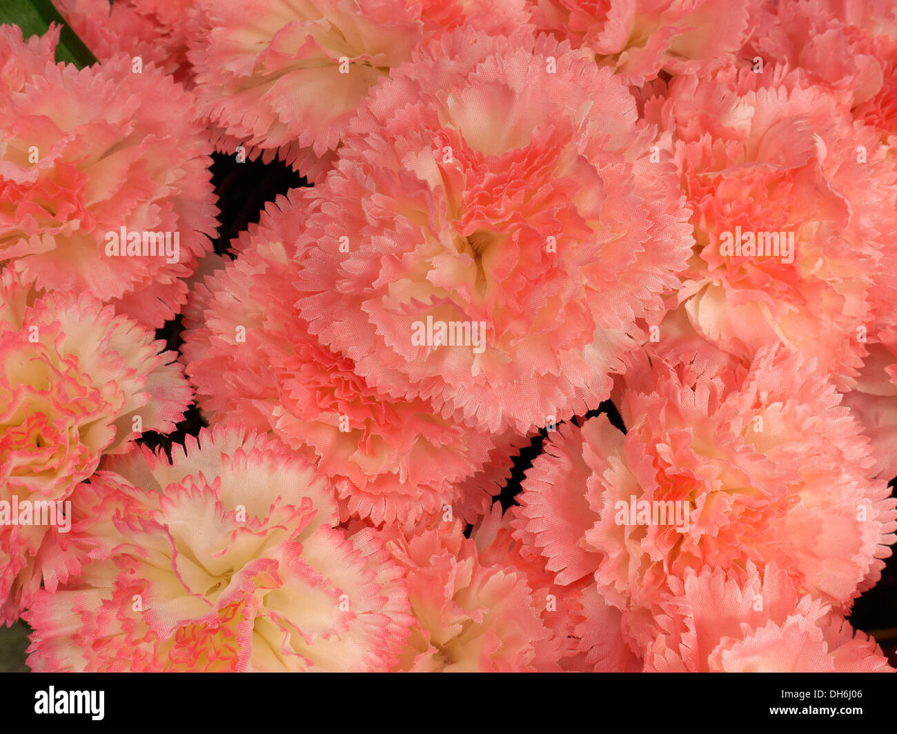 Anzeige der künstlichen rosa Nelken, Gates Gartencenter Stockfoto