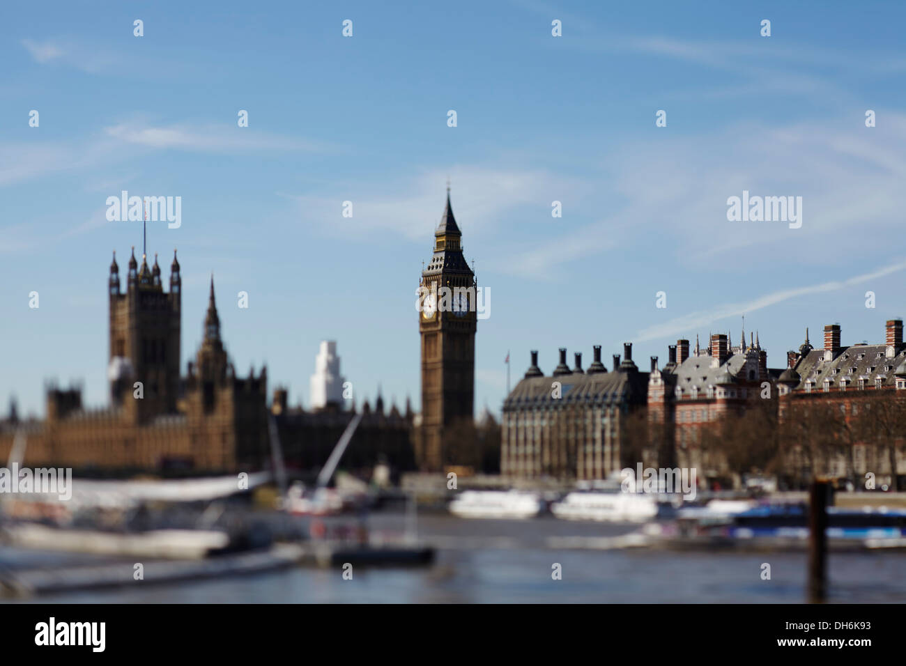 Big Ben und die Houses of Parliament im differenzielle Fokus Stockfoto