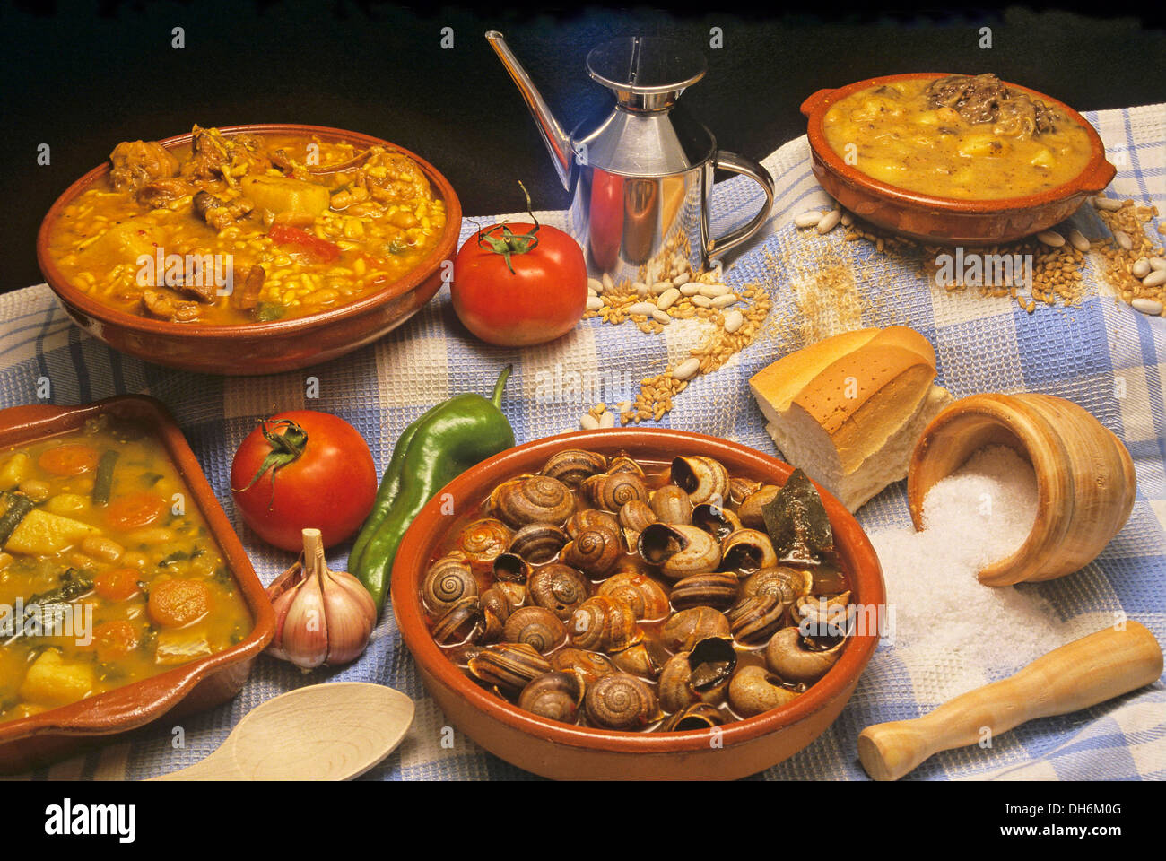 Traditionelle Lebensmittel, Almeria, Region Andalusien, Spanien, Europa Stockfoto