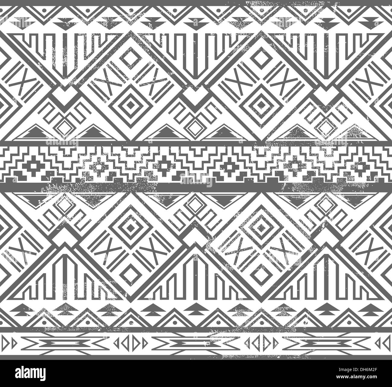 Abstrakte geometrische aztekische Musterdesign. Ikat-Stilmuster. Stockfoto