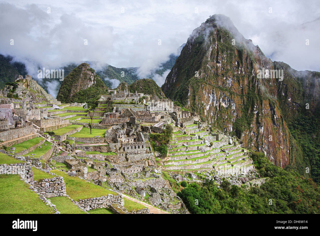 Die Inka-Ruinen von Machu Picchu in Peru Stockfoto