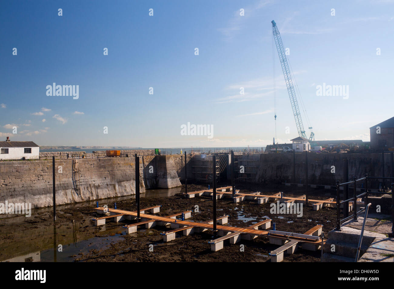 Porthcawl Hafen Marina im Bau Bridgend County South Wales UK Stockfoto