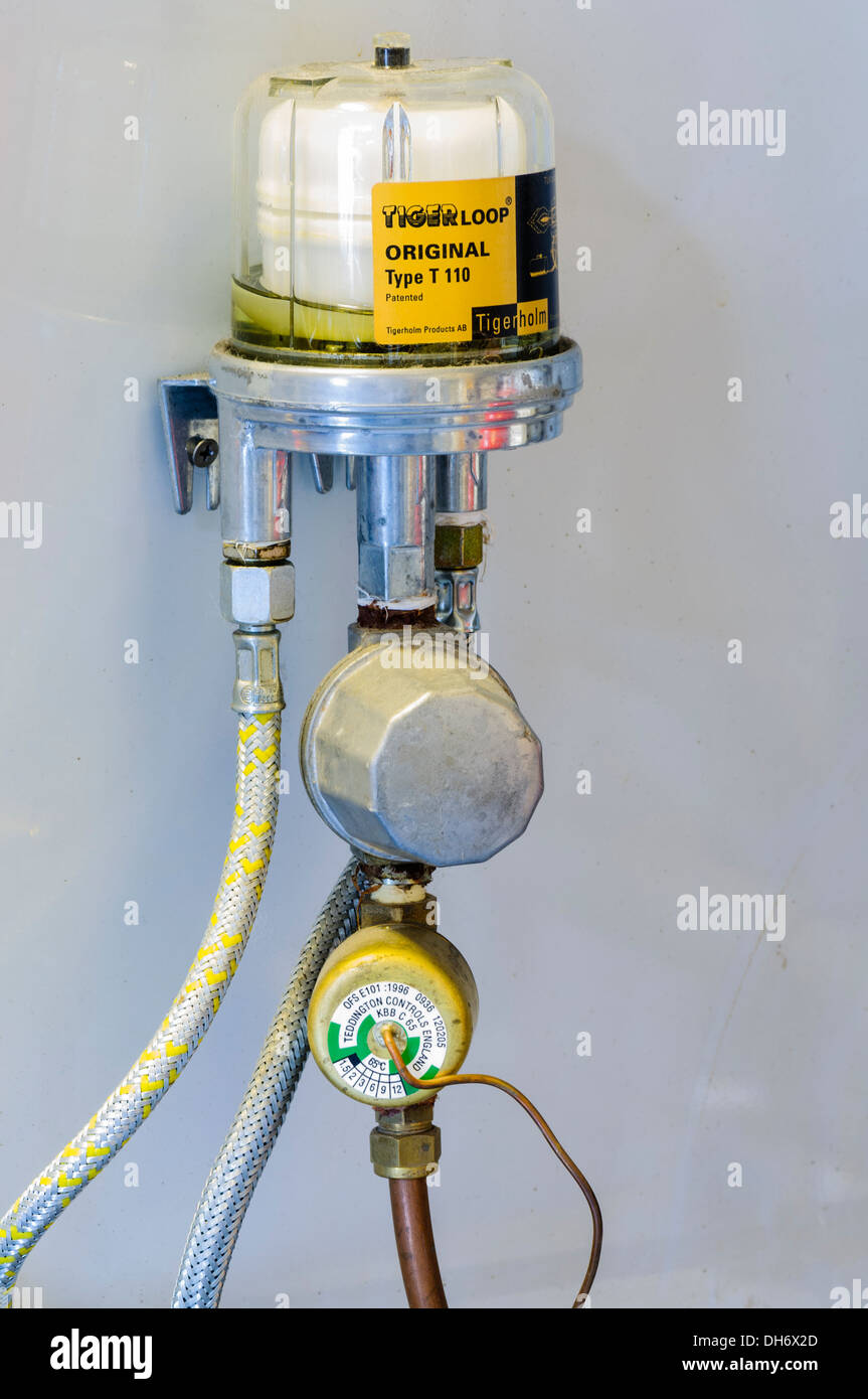 Tiger Loop Öl de-Belüfter auf einer zentralen Heizungsanlage Stockfoto