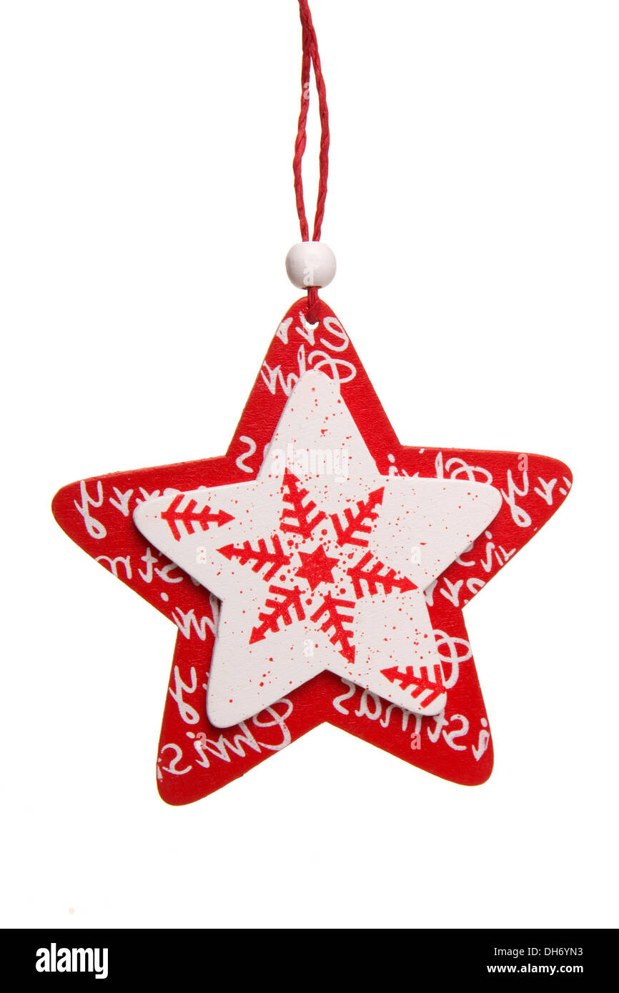 Weihnachten, roten Weihnachtsstern mit weißem Muster auf weißem Hintergrund Stockfoto