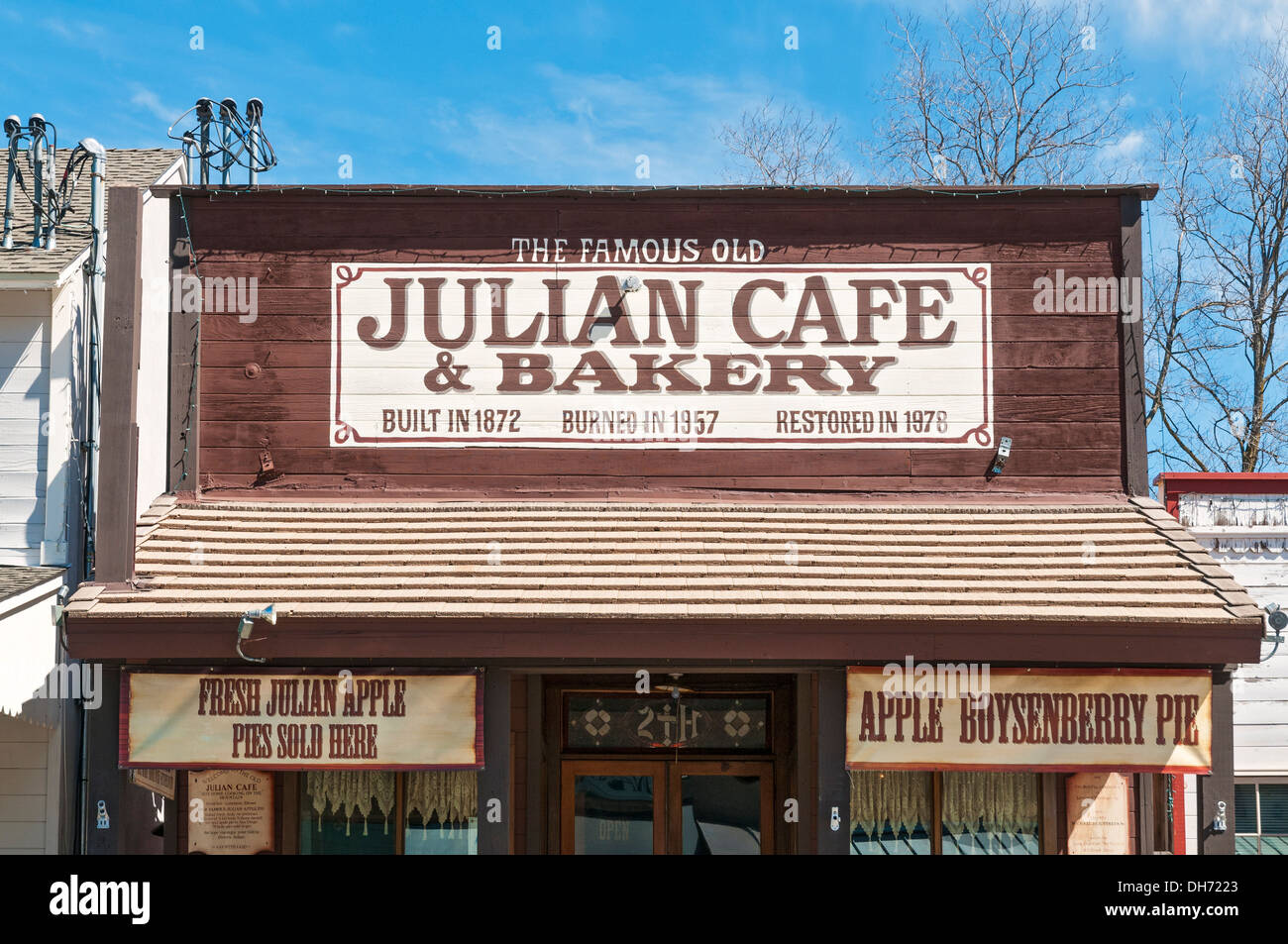 Kalifornien, Julian, historischen Goldrausch Stadt stammt aus dem Jahr 1870, Main Street, Julian Cafe & Bakery, bekannt für Apfelkuchen Stockfoto