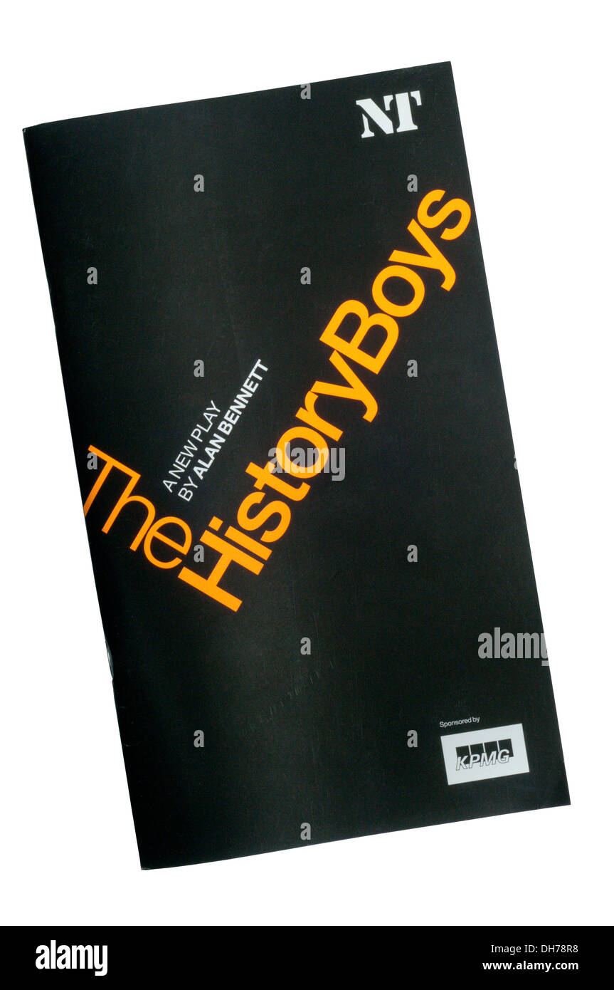 Programm für die 2004 World Premiere Produktion von The History Boys von Alan Bennett am Lyttelton Theatre. Stockfoto