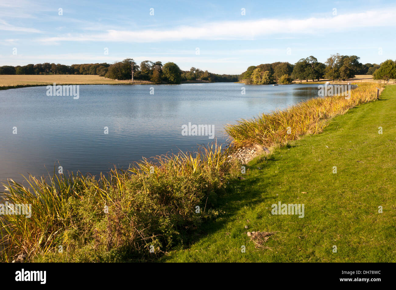 Zierteich in Holkham Hall in Norfolk. Stockfoto