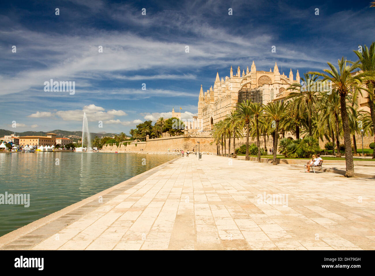 Kathedrale La Seu, Palma De Mallorca, Balearen, Spanien. Stockfoto