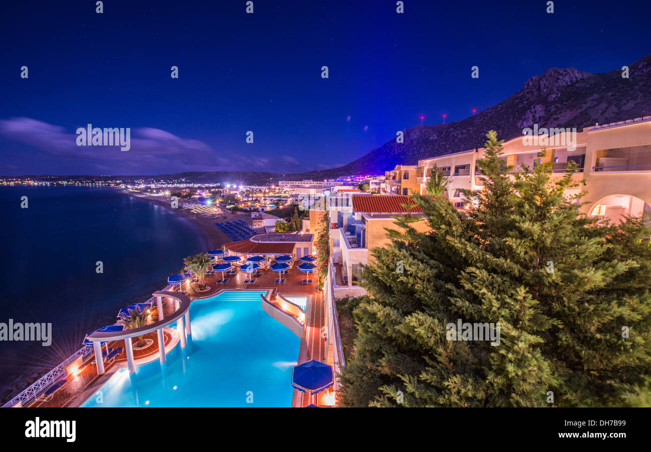 Am Abend Schuss von Hotel *** Mitsis Summer Palace in Kardamena Kos Griechenland Stockfoto