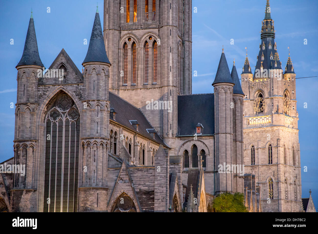 Kirchen in der Altstadt von Gent, Belgien Stockfoto