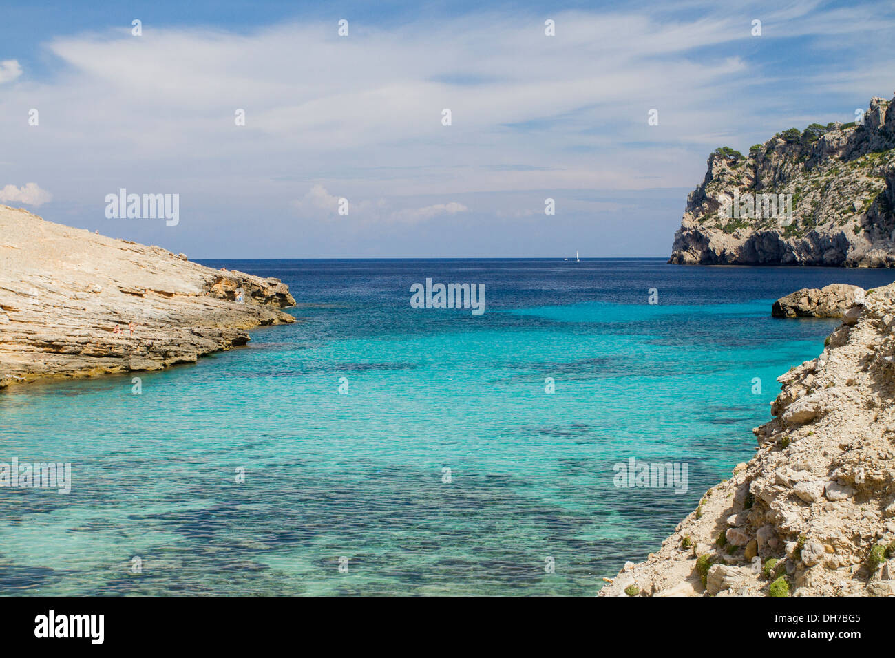 Cala Figuera Strand, Mallorca, Balearen, Spanien Stockfoto