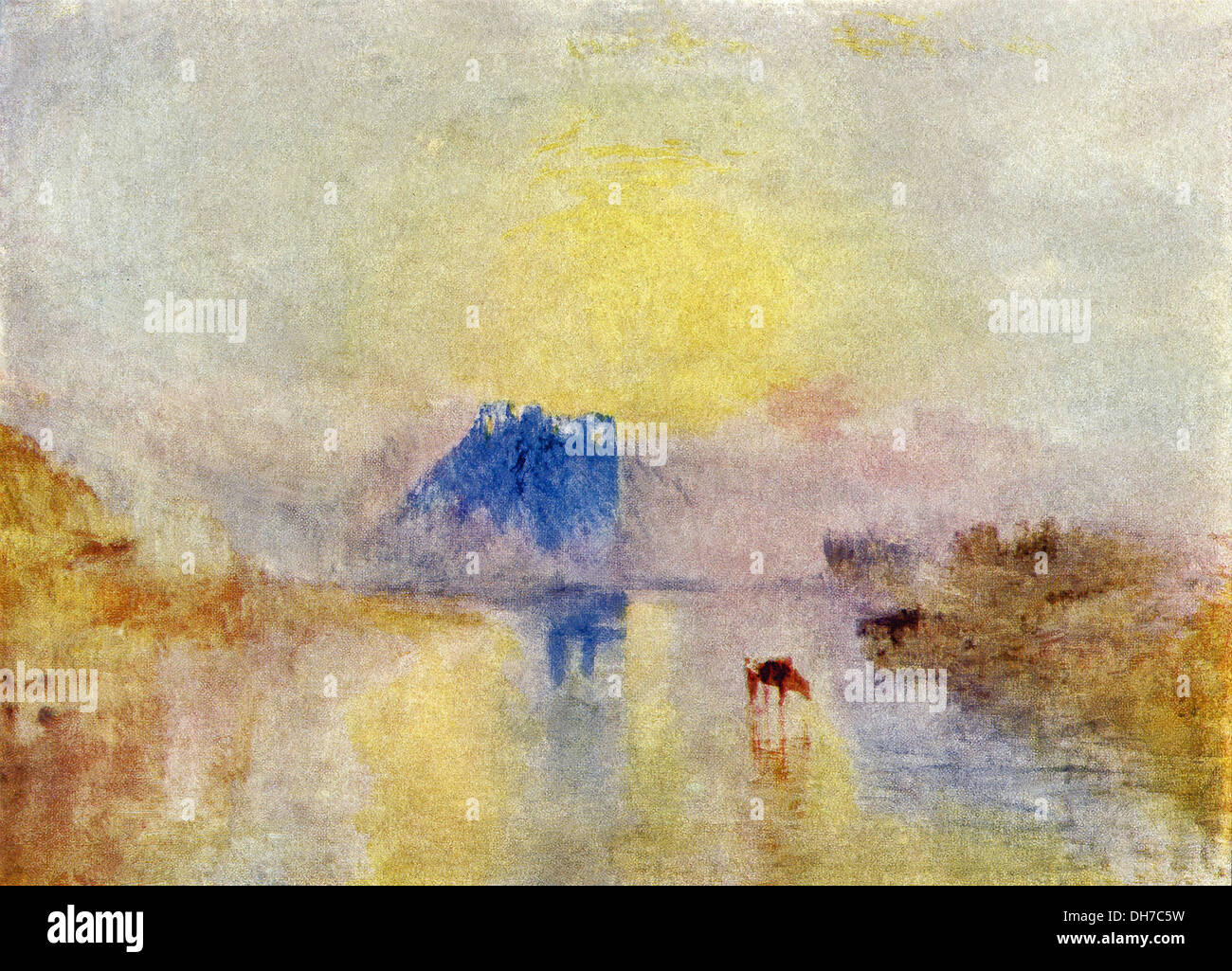 Diese Arbeit, mit dem Titel Norham Castle ist eines der schönsten impressionistische Werke des britischen Künstlers JMW Turner. Stockfoto